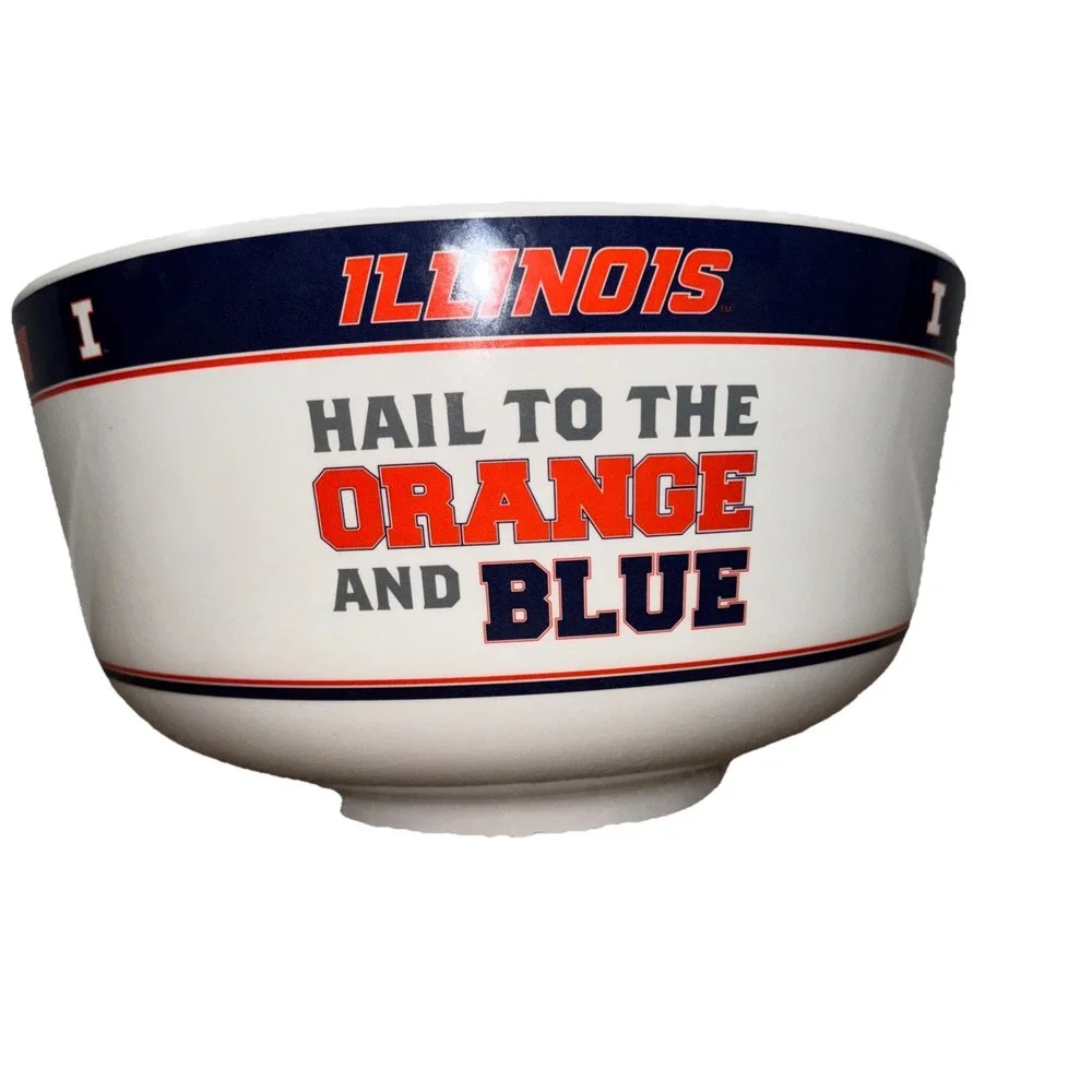 HUGE University Of Illinois Illini Large Serving Bowl Big Sport Party NCAA Split